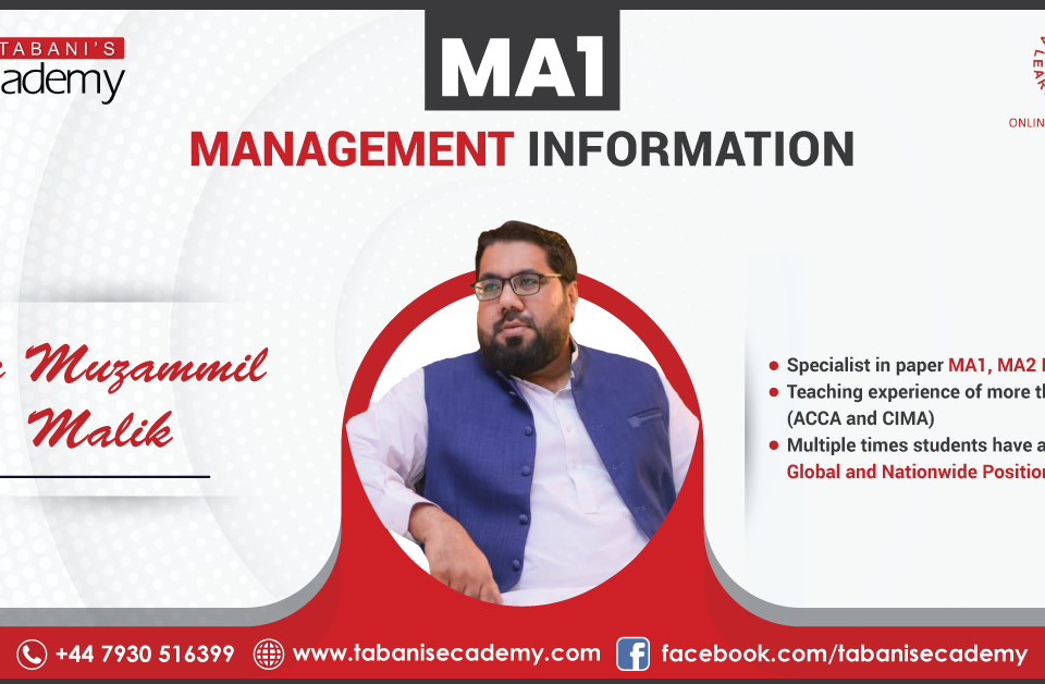 MA-1 Urdu | Management Accounting ACCA Online Course at Tabanisecademy